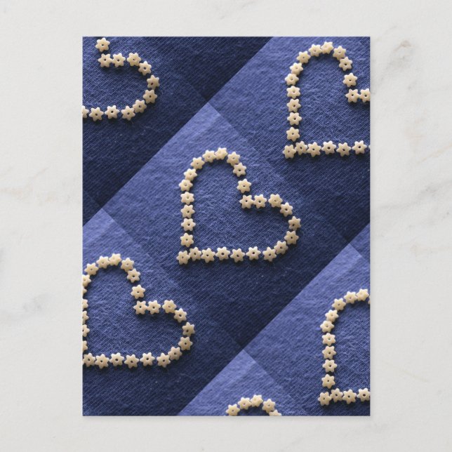 Tinte Pasta Stars Herzform Postkarte (Vorderseite)