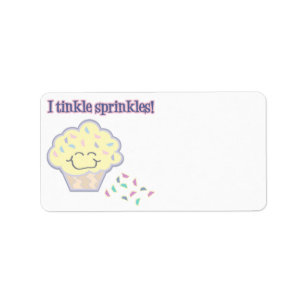 Tinte Sprinkles lustiger Cupcake Adressaufkleber