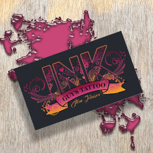 Tinte Typografie Tattoo Artist ID815 Visitenkarte