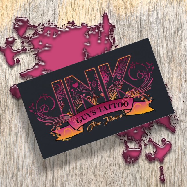 Tinte Typografie Tattoo Artist ID815 Visitenkarte (Von Creator hochgeladen)
