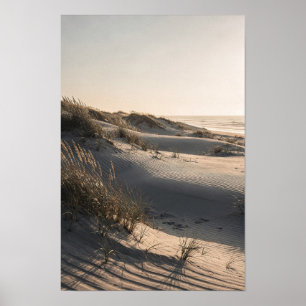 Tinte und warme Leinen-Dünen Küstenwandkunst Poster