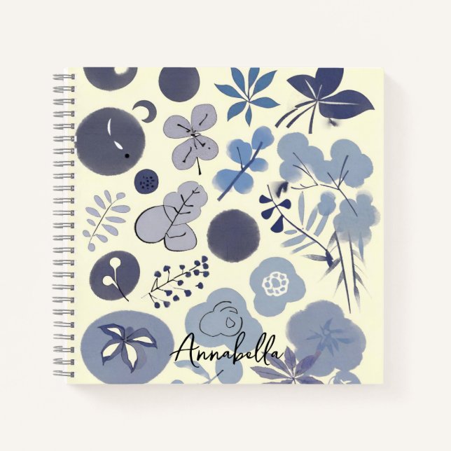 Tinte & Watercolor Floral Notebook | UNI Notizbuch (Vorderseite)