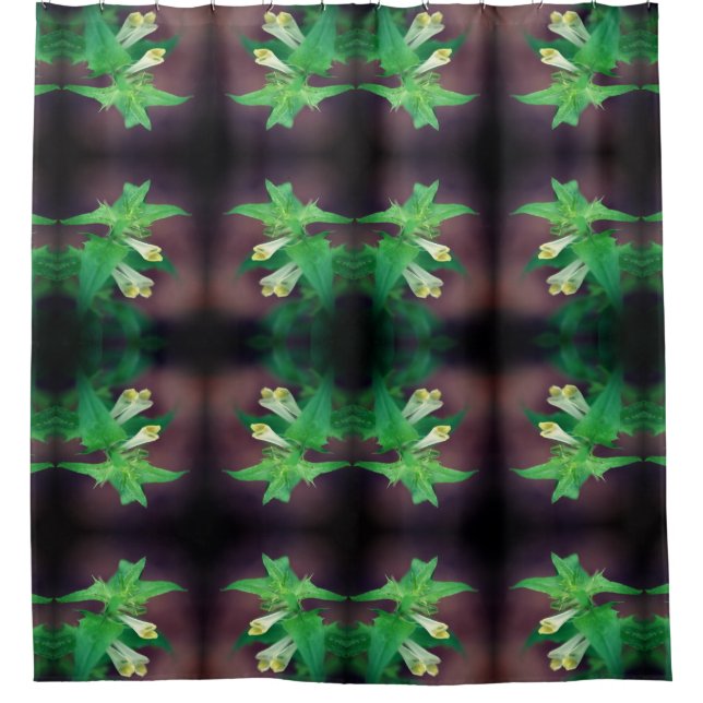 Tinte weiße Wildblume Nah-oben Muster Duschvorhang (Vorderseite)