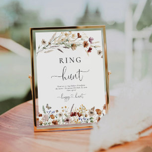 Tinte Wildblume Ring Hunt Sign Sockelschild