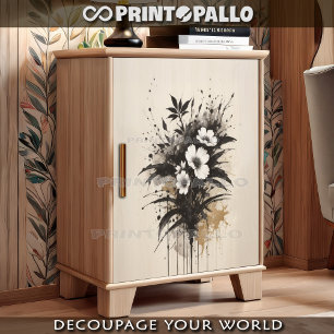 Tinte zeichnet weiße Blumenbouquet Seidenpapier