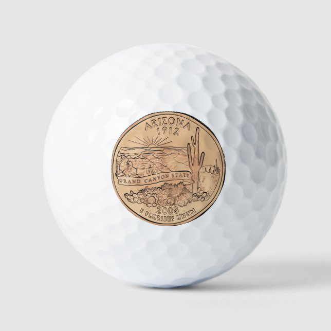Tinted Arizona Staat Quarter Design Golfball (Vorderseite)