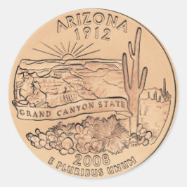 Tinted Arizona Staat Quarter Design Runder Aufkleber