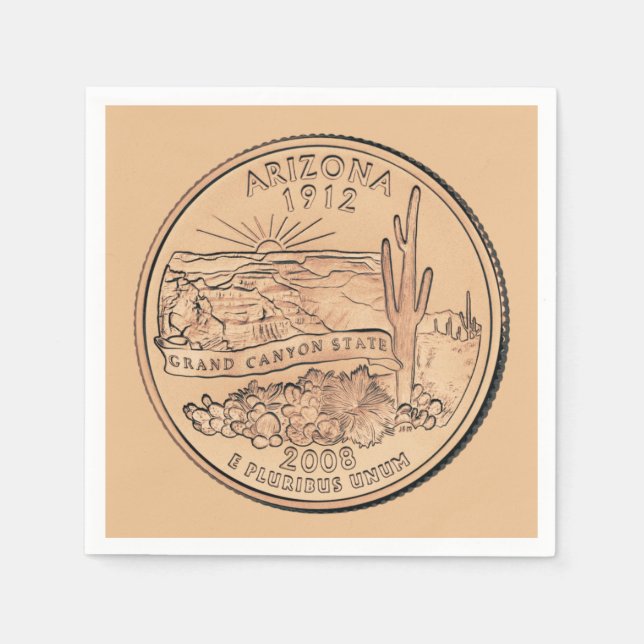 Tinted Arizona Staat Quarter Design Serviette (Vorderseite)