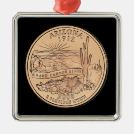 Tinted Arizona Staat Quarter Ornament Aus Metall