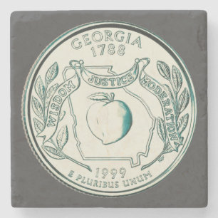 Tinted Georgia Staat Quarter Design Steinuntersetzer