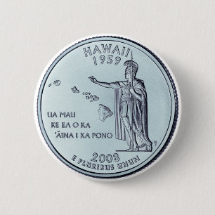 Tinted Hawaii Staat Quarter Design Button
