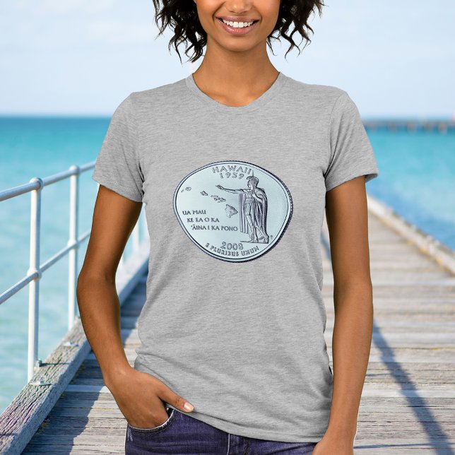 Tinted Hawaii Staat Quarter Design T-Shirt (Von Creator hochgeladen)