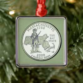 Tinted Massachusetts Staat Quarter Ornament Aus Metall