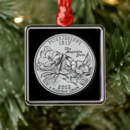Tinted Mississippi Staat Quarter Ornament Aus Metall
