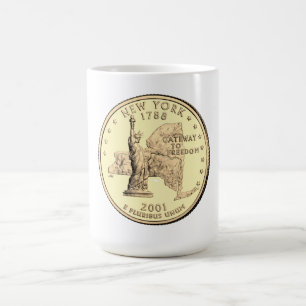 Tinted New York Staat Quarter Design Kaffeetasse