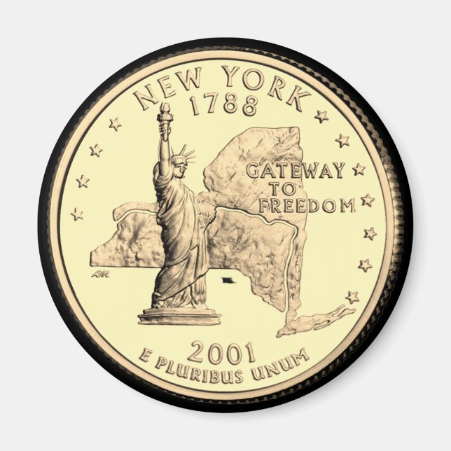 Tinted New York Staat Quarter Design Magnet (Vorne)