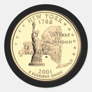 Tinted New York Staat Quarter Design Runder Aufkleber