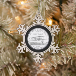 Tinted North Carolina Staat Quarter Schneeflocken Zinn-Ornament