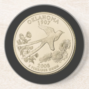 Tinted Oklahoma Staat Quarter Design Getränkeuntersetzer