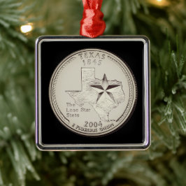Tinted Texas Staat Quarter Ornament Aus Metall