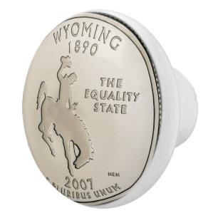 Tinted Wyoming Staat Quarter Design Keramikknauf