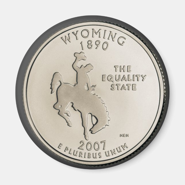 Tinted Wyoming Staat Quarter Design Magnet (Vorne)