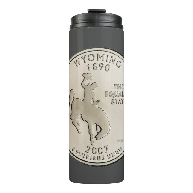 Tinted Wyoming Staat Quarter Design Thermosbecher (Vorderseite)