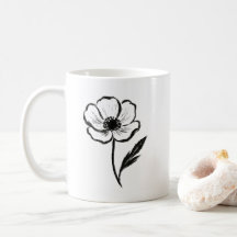 Tinten-Anemone Minimalistische Blumen-Pinselstrich