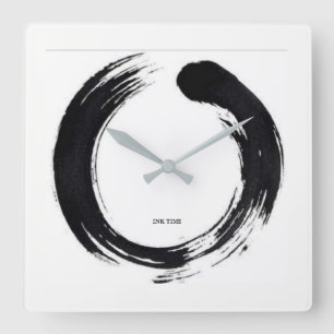 Tinten-Bürste Ihre Stempeluhr Quadratische Wanduhr