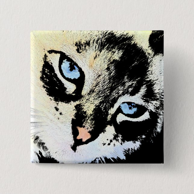 Tinten-Katzen-Knöpfe Button (Vorderseite)