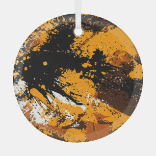 Tintenexplosion: Abstrakte, bunt abgestürzte Welle Ornament Aus Glas