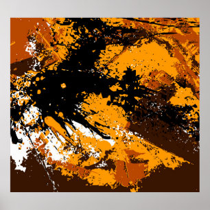 Tintenexplosion: Abstrakte, bunt abgestürzte Welle Poster