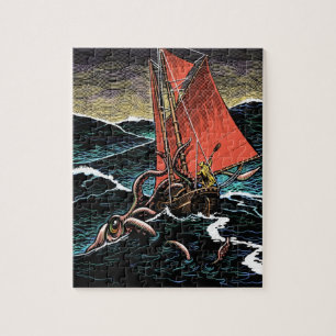 Tintenfisch-Angriffs-Puzzlespiel Puzzle