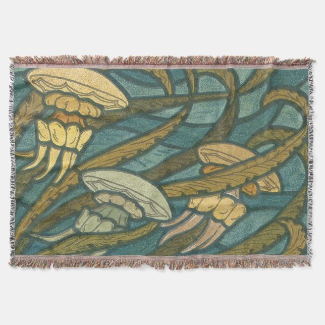 Tintenfisch Aqua und gelbes Muster Decke (Vorderseite)