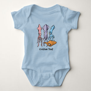 Tintenfisch Cartoon Baby Strampler