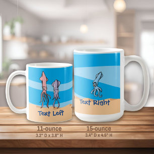 Tintenfisch Cartoon Kaffeetasse