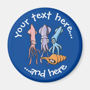 Tintenfisch Cartoon Magnet