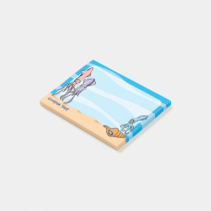 Tintenfisch Cartoon Post-it Klebezettel