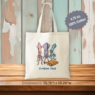 Tintenfisch-Cartoons Tragetasche