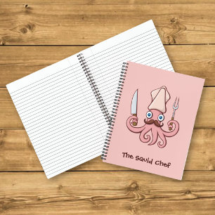 Tintenfisch-Chef-Cartoon Notizbuch