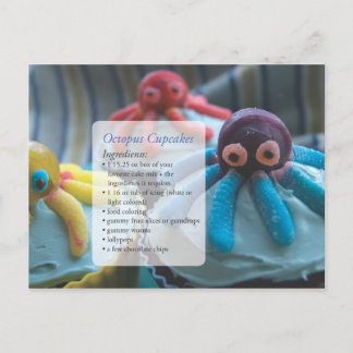 Tintenfisch-Cupcakes Rezeptkarte Postkarte