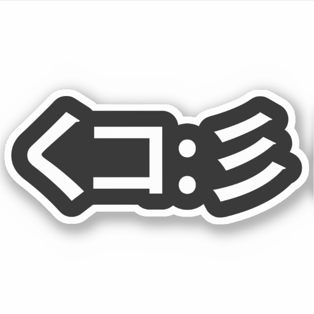 Tintenfisch Emoticon く彡 Japanisch Kaomoji Aufkleber (Vorderseite)