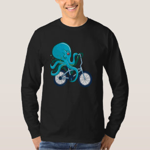 Tintenfisch fährt Fahrrad Tintenfisch auf Fahrrad T-Shirt