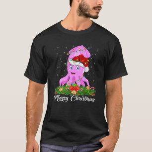Tintenfisch Fish Lover Matching Weihnachtsmannmütz T-Shirt