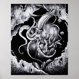 Tintenfisch gefährden poster