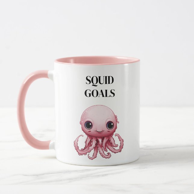Tintenfisch Goals Blush Pink Niedlich Tasse (Links)