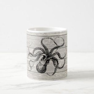 Tintenfisch-Illustration im Vintage-Stil Kaffeetasse