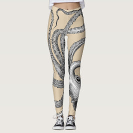 Tintenfisch-Illustration Vintage wissenschaftliche Leggings
