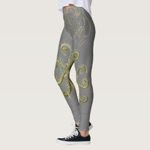 Tintenfisch, Illustration von Kraken, Vintage Leggings