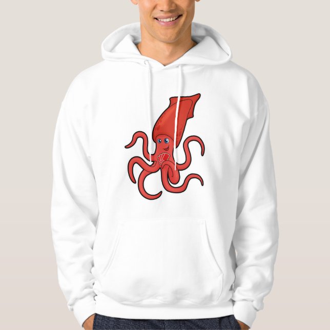 Tintenfisch im Poker mit Poker-Karten Hoodie (Vorderseite)